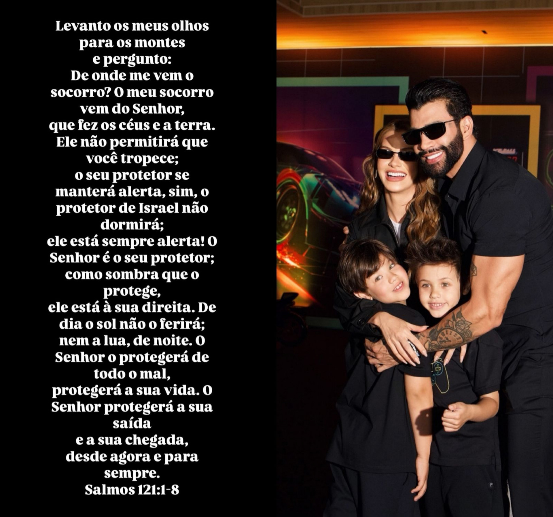 Andressa Suita compartilha passagem bíblica e foto com a família - reprodução Instagram