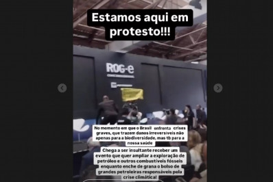 Ativista do Greenpeace interrompe fala do presidente da Opep em evento