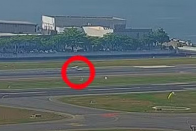 Aeroporto Santos Dumont suspende operações por 30 minutos após pneu de aeronave furar