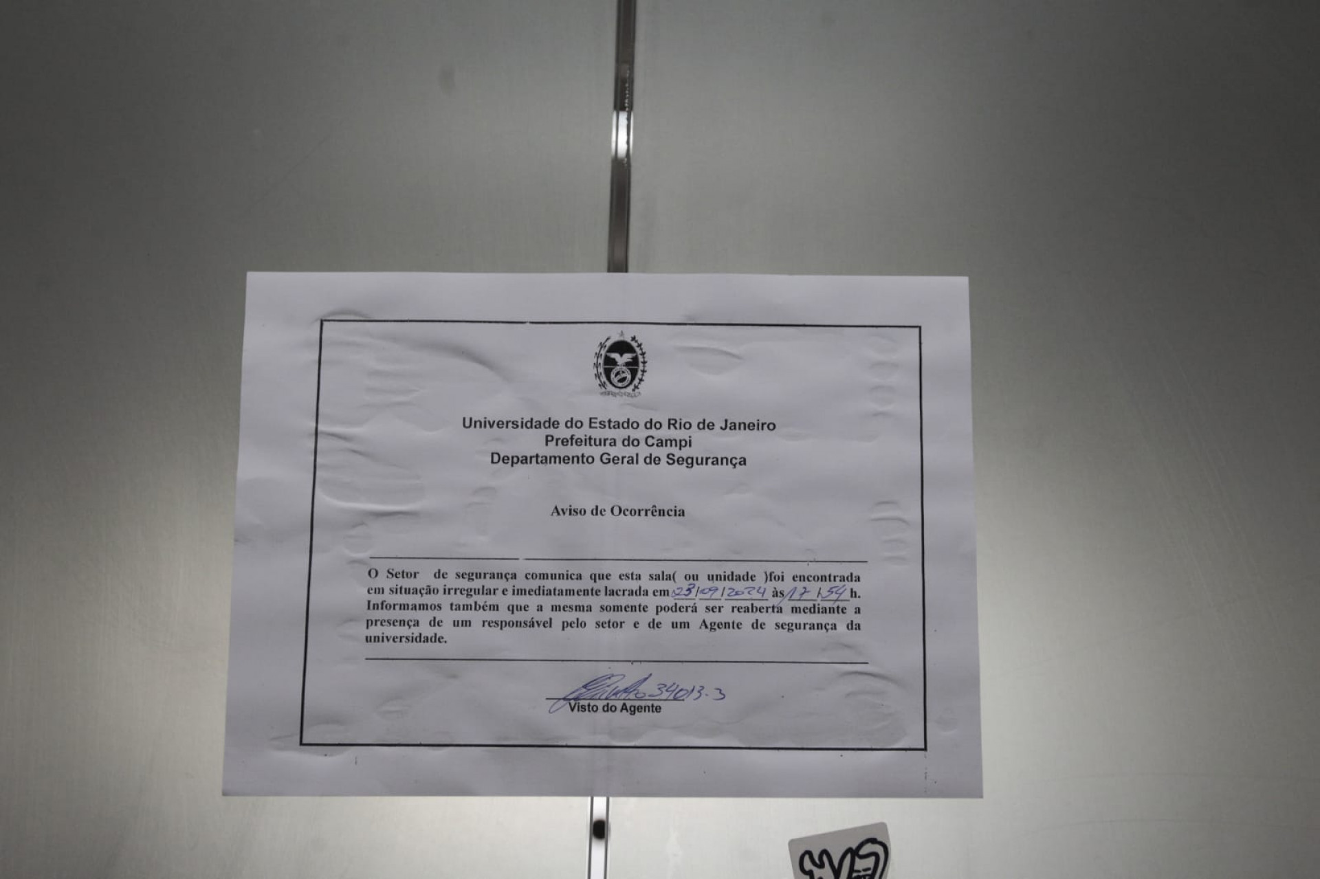 Comunicado sobre fechamento de sala na Uerj ap&oacute;s reabertura - Reginaldo Pimenta/Ag&ecirc;ncia O DIA