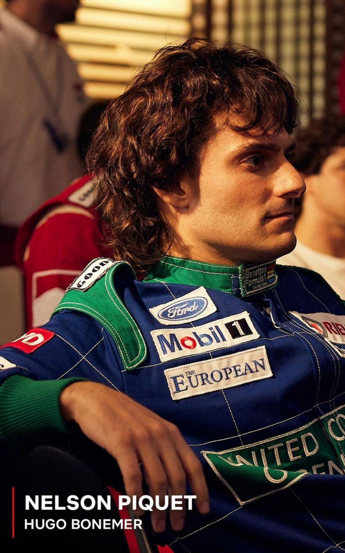 O ator Hugo Bonemer é o tricampeão Nelson Piquet, desafeto de Senna