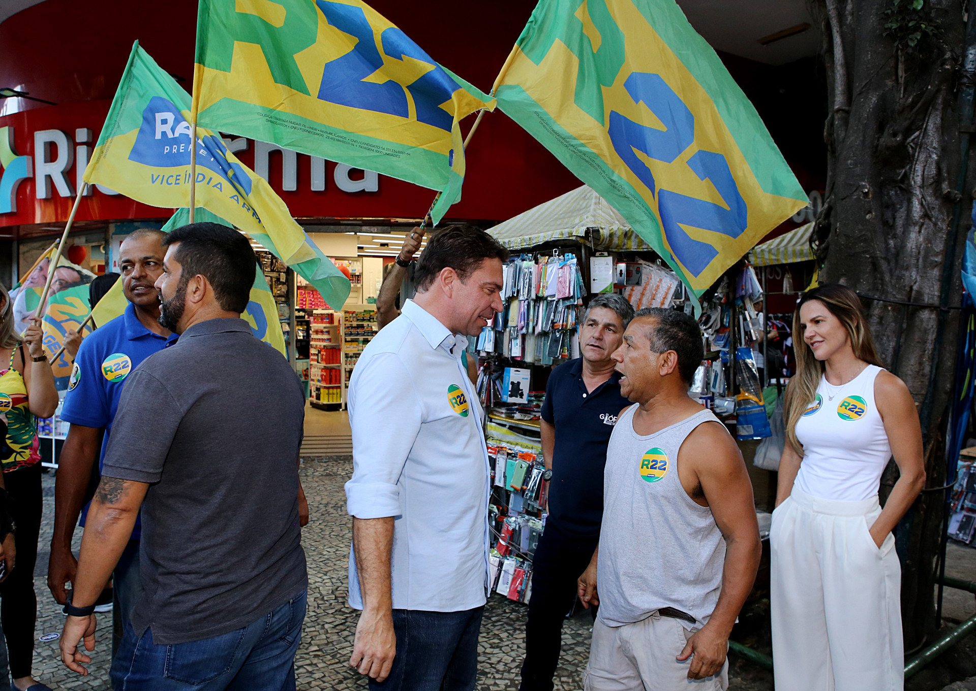 Alexandre Ramagem fez caminhada para conversar com eleitores na Glória, Zona Sul do Rio - Divulgação