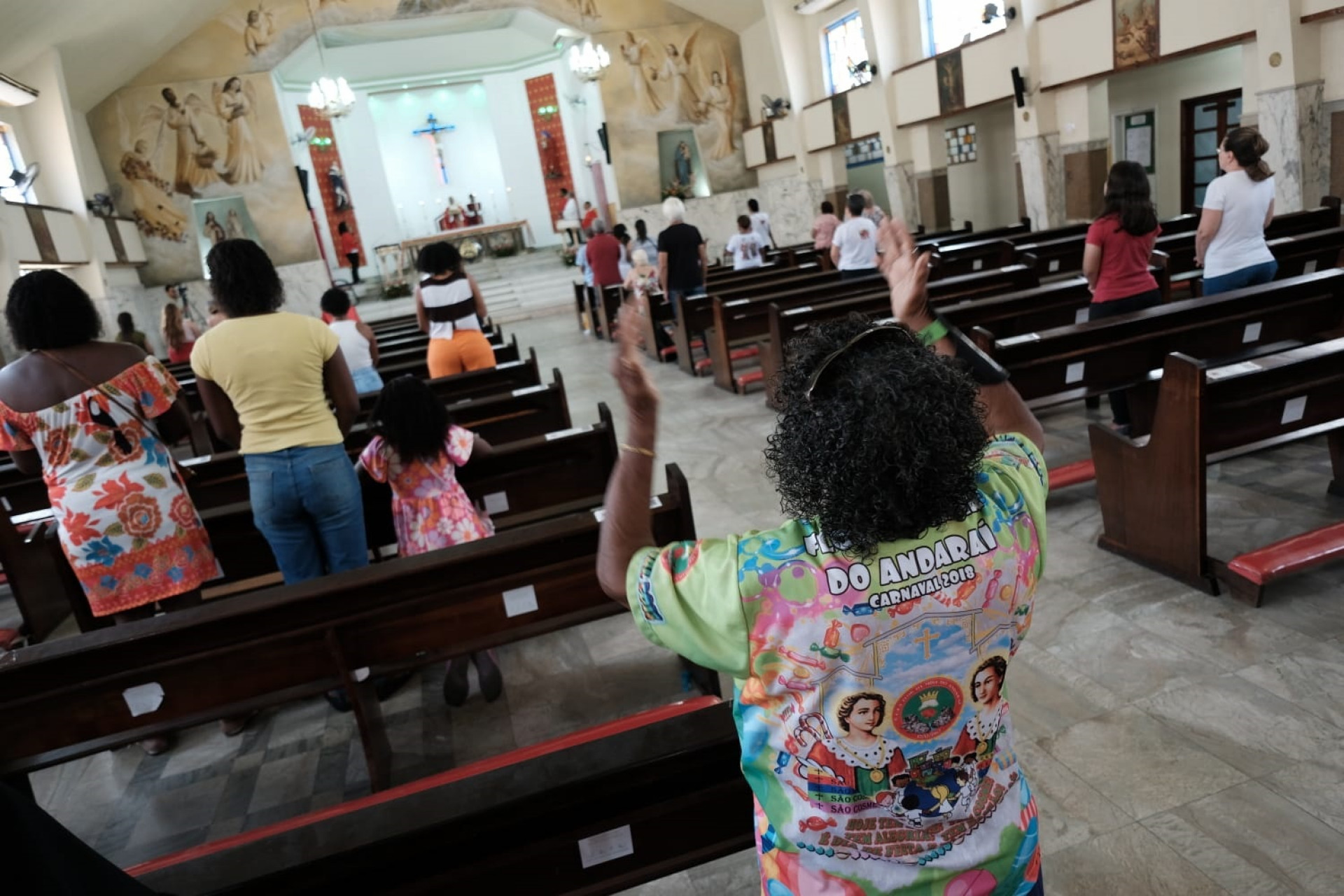 Devotos foram à Paróquia de São Cosme e São Damião, no Andaraí, nesta quinta (26) - Pedro Teixeira/ Agência O Dia