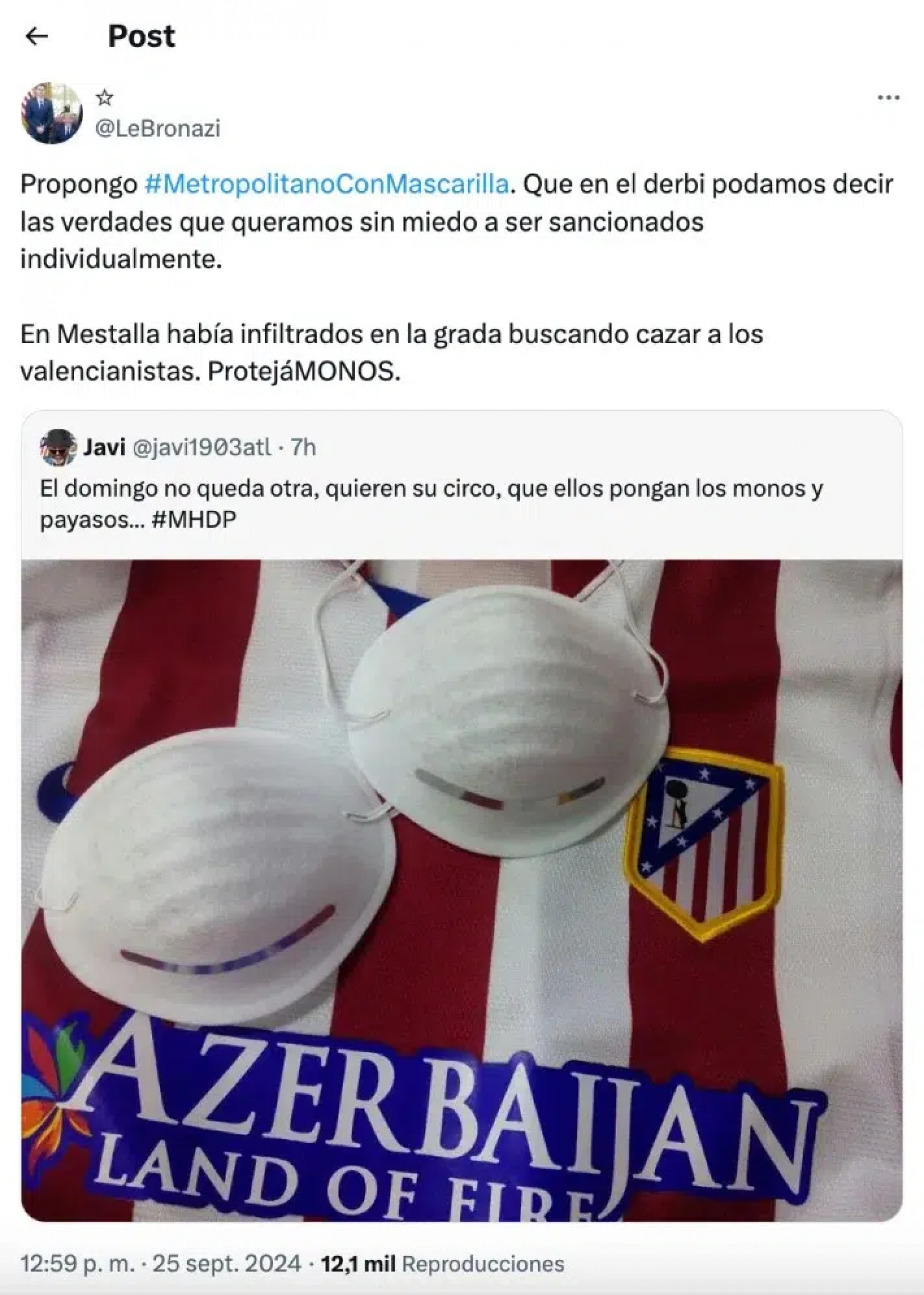 Máscaras são para insultar Vini Jr sem ser identificado 