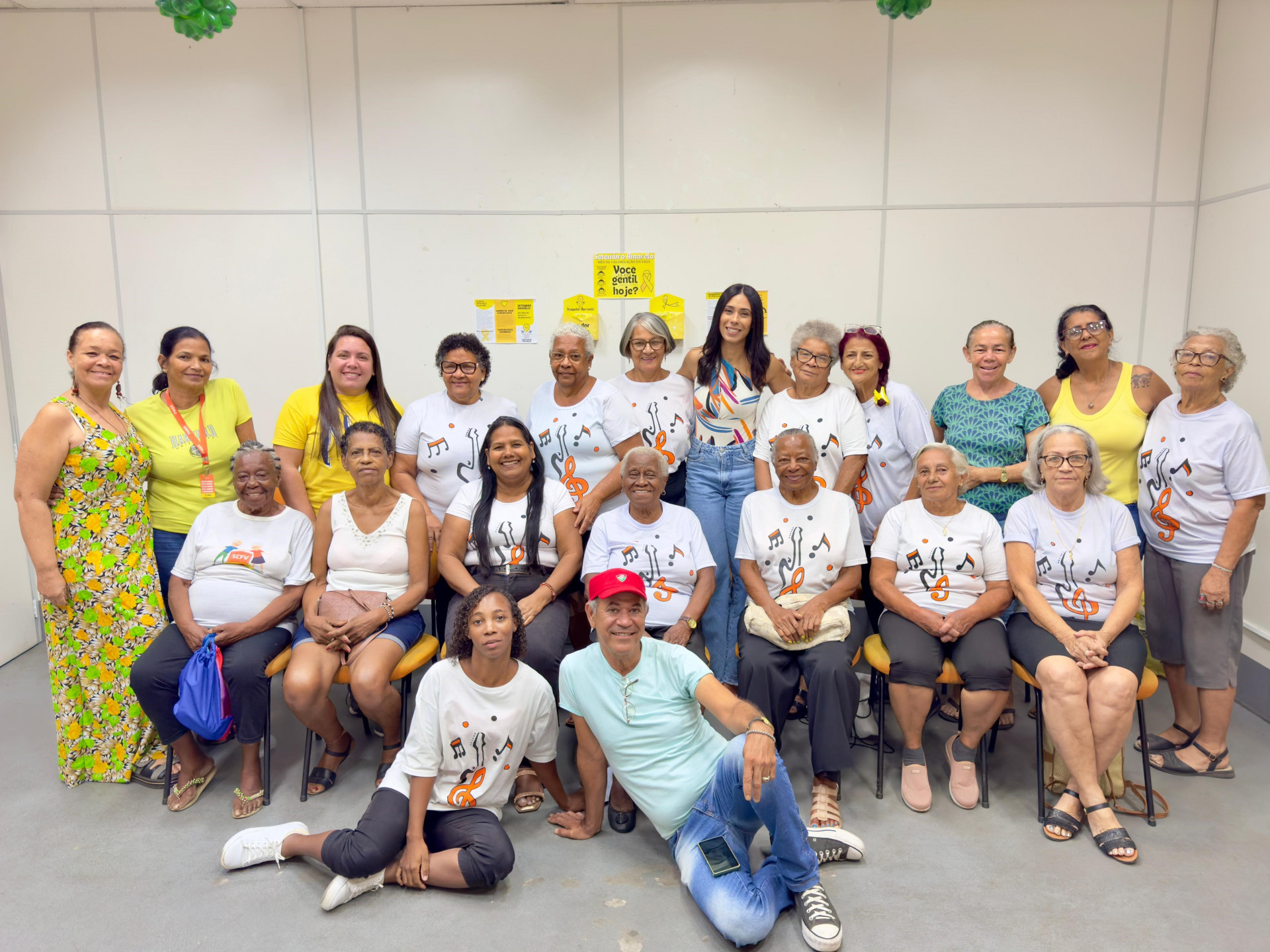 Funcionários da Semascf e usuárias do Cras (Centro) participaram da palestra sobre Setembro amarelo - Jeovani Campos/PMBR