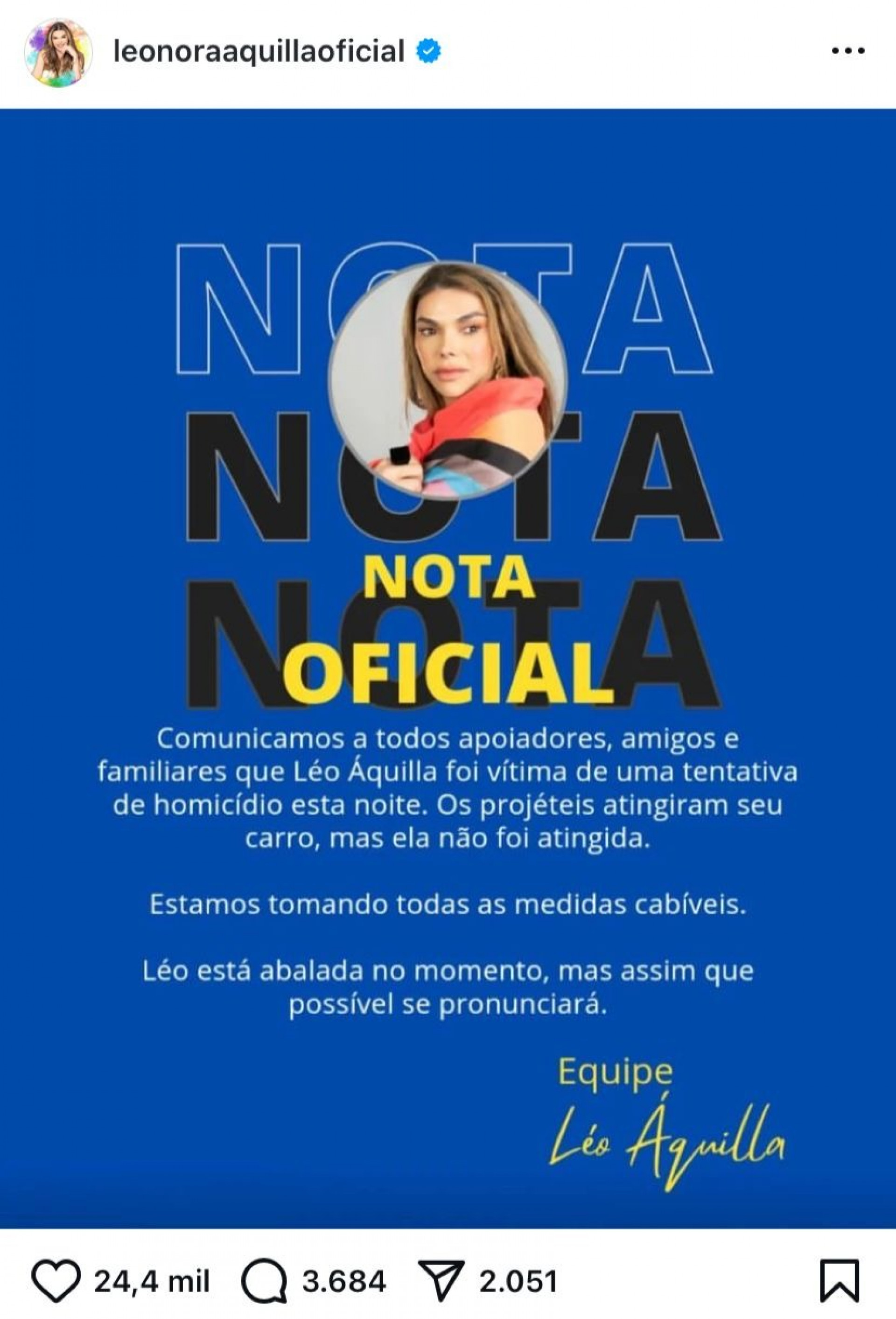 Comunicado oficial da assessoria de L&eacute;o &Aacute;quilla