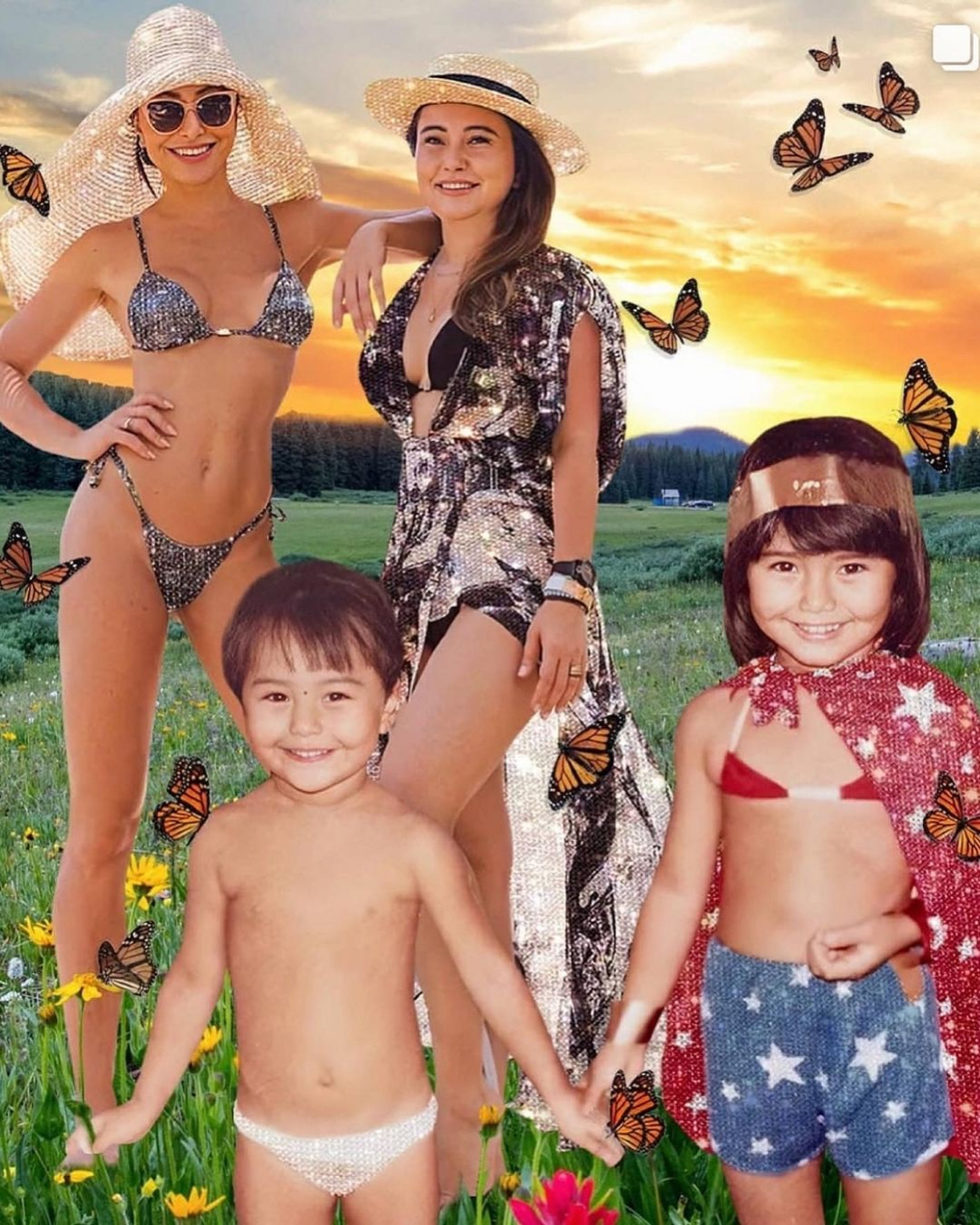 Sabrina Sato ao lado da família - Reprodução / Instagram