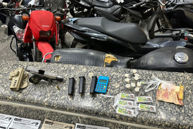 Bandido é preso com arma e drogas em Vargem Grande