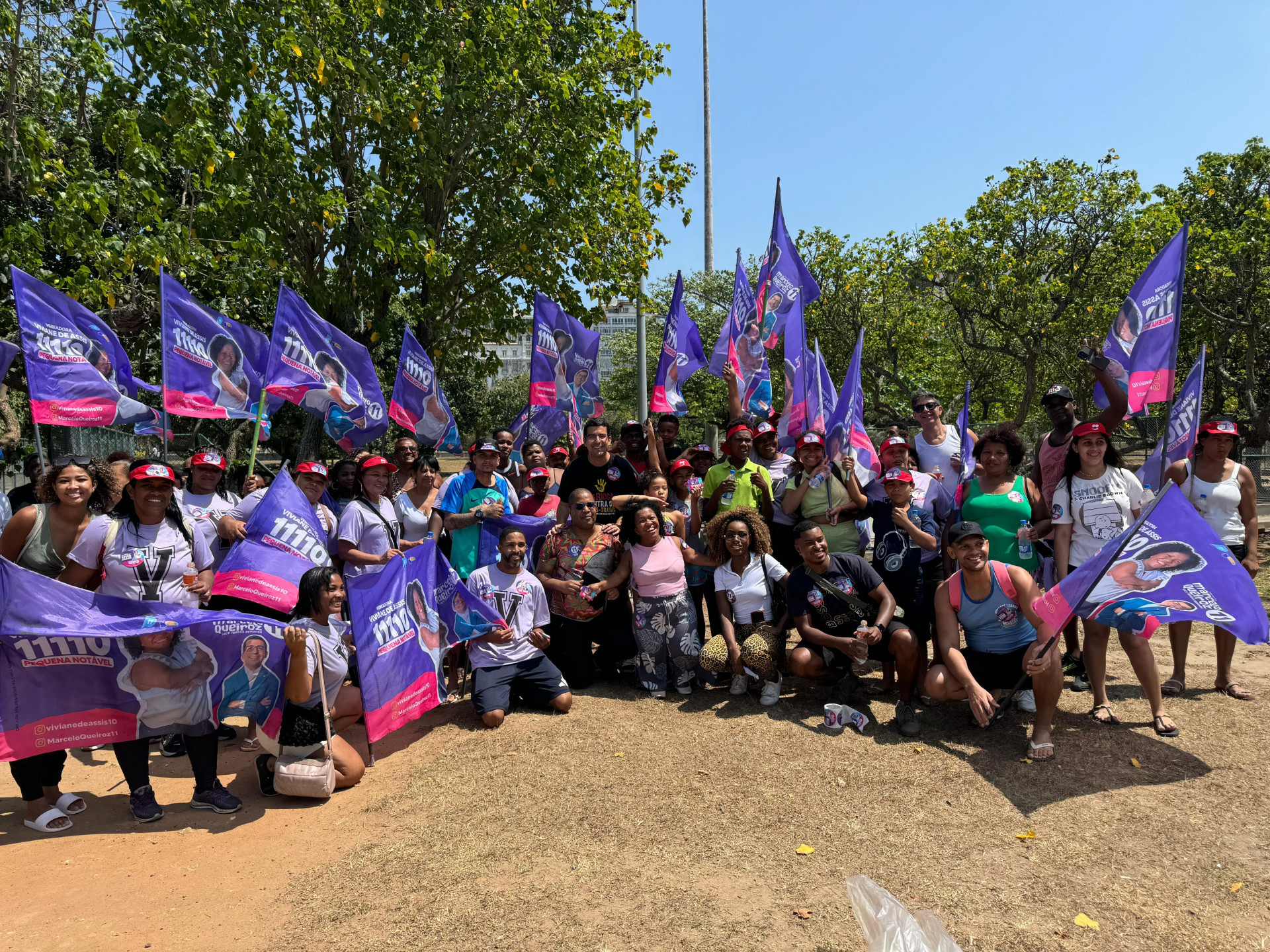 O candidato Marcelo Queiroz fez campanha na Zona Sul e depois foi para Barra de Guaratiba - Divulga&ccedil;&atilde;o