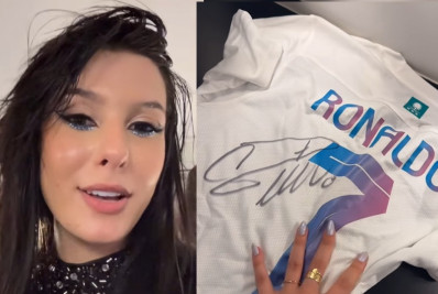 Ana Castela ganha camisa e chuteiras autografadas por Cristiano Ronaldo: 'Vou começar a jogar futebol'