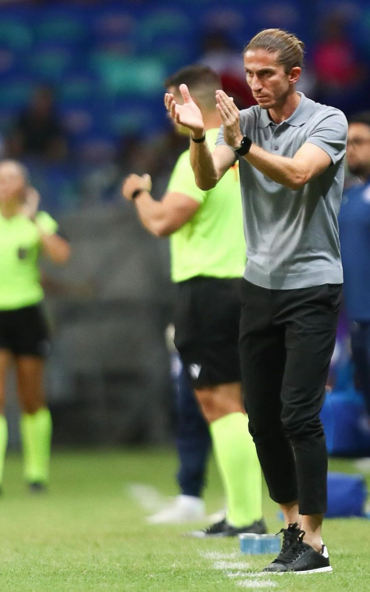 Técnico Filipe Luís, do Flamengo, no jogo contra o Bahia - Gilvan de Souza/CRF