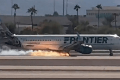 EUA: avião pega fogo durante pouso de emergência em Las Vegas