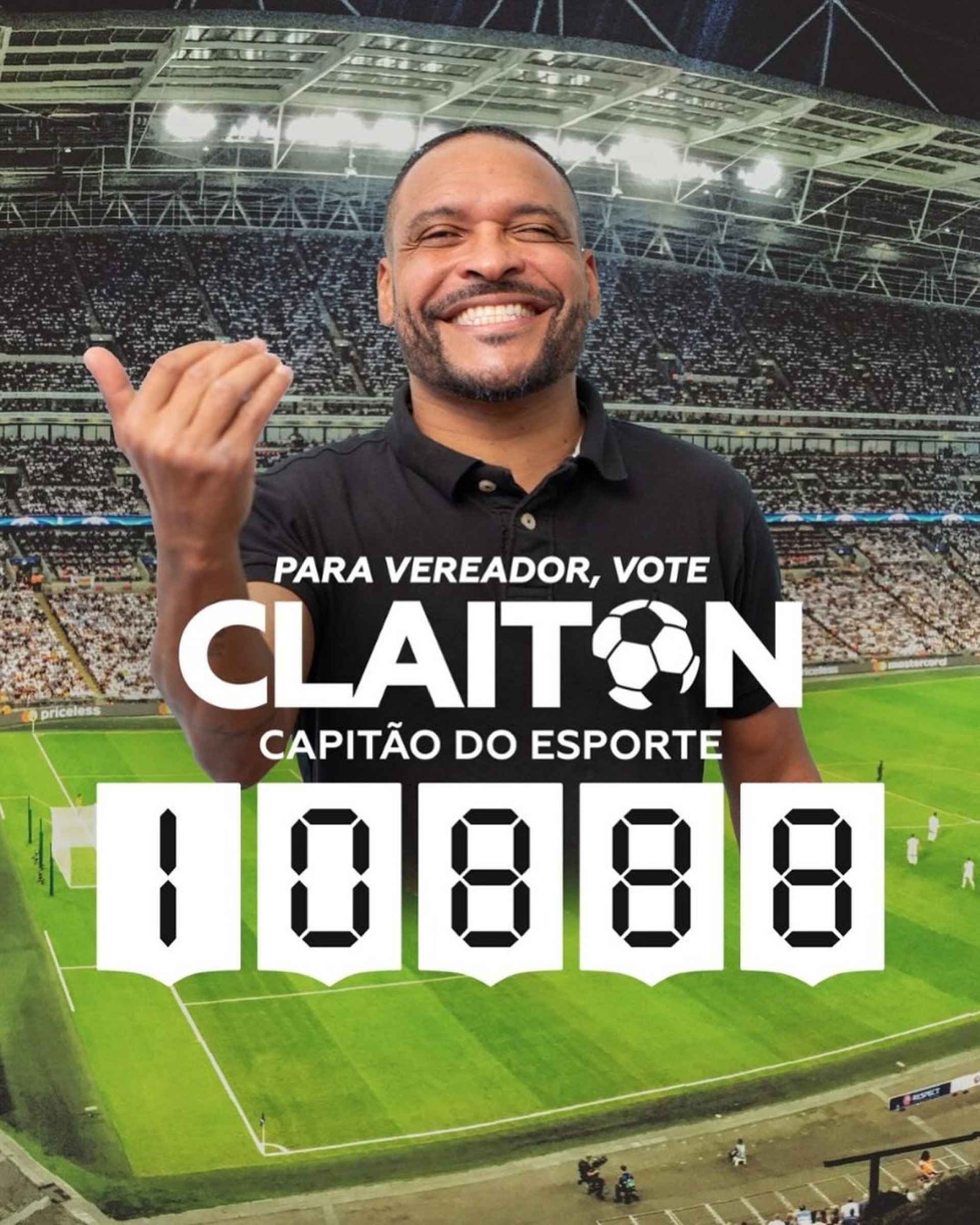 Claiton, ex-Botafogo e Flamengo, ficou como suplente a vereador em Porto Alegre com 459 votos - Reprodução