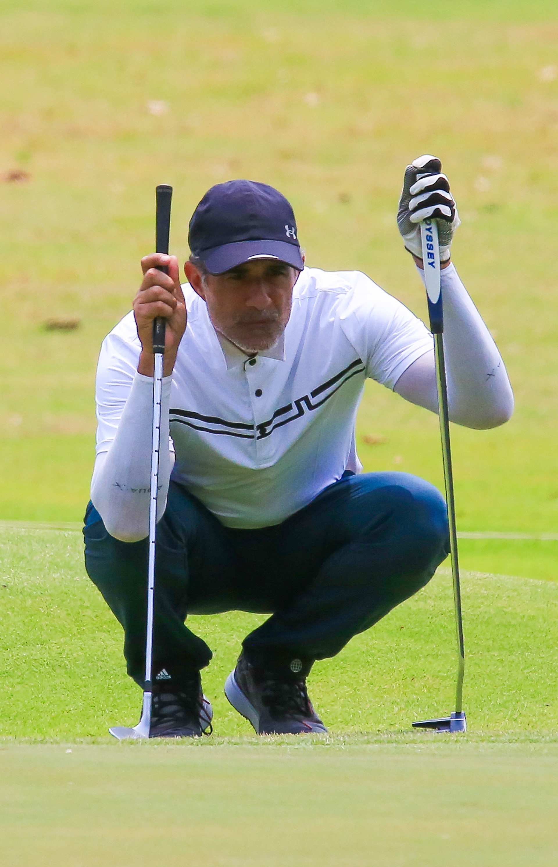 Marcos Pasquim jogando golfe na Barra da Tijuca, no Rio  - Fabrício Pioyani / Agnews