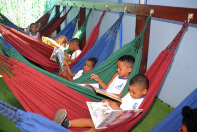 Prefeitura cria primeiro redário para incentivar a leitura em escola de educação infantil
