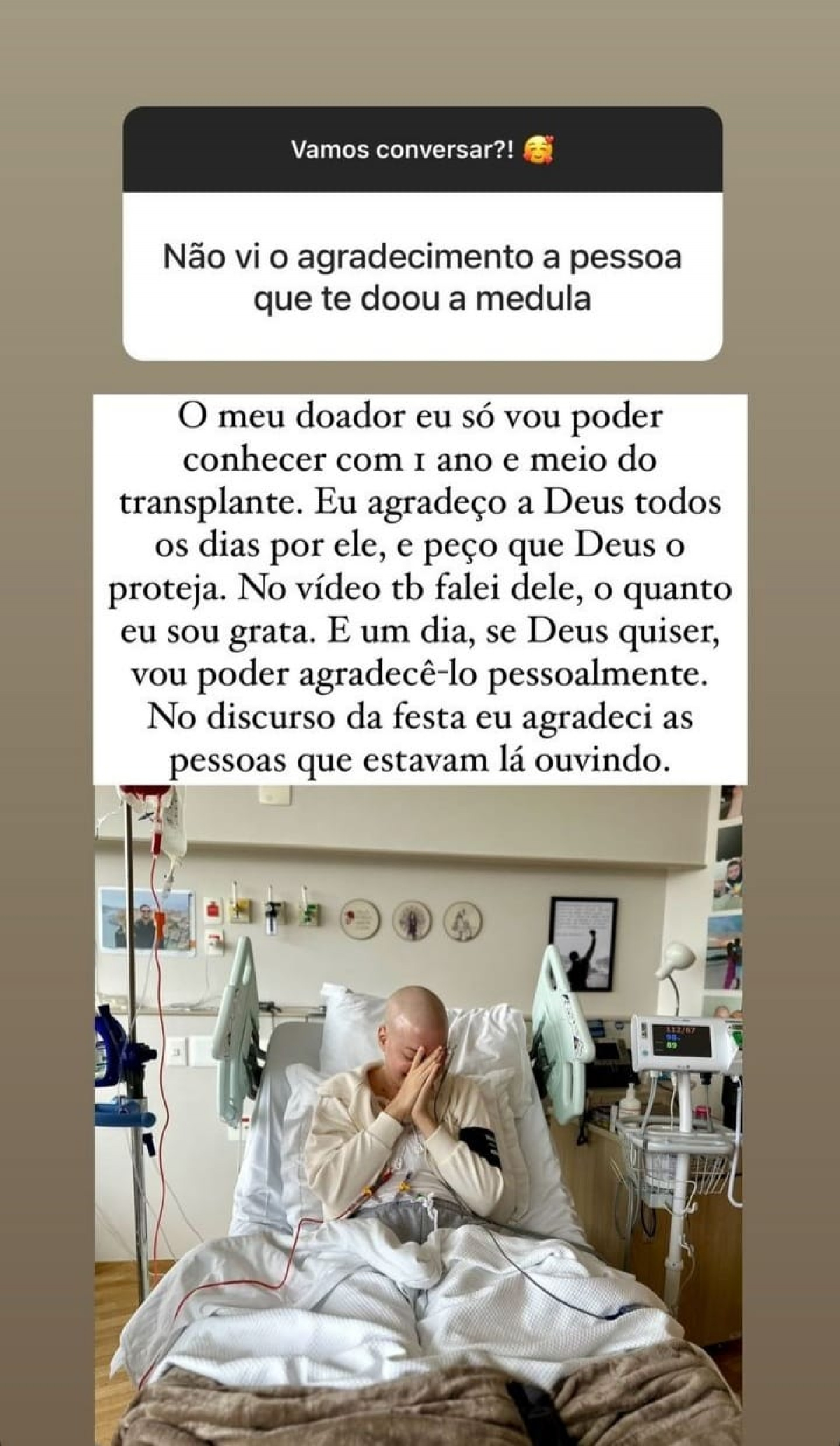 Fabiana Justus explicou motivo de não citar doador de medula em sua festa - Reprodução/Instagram