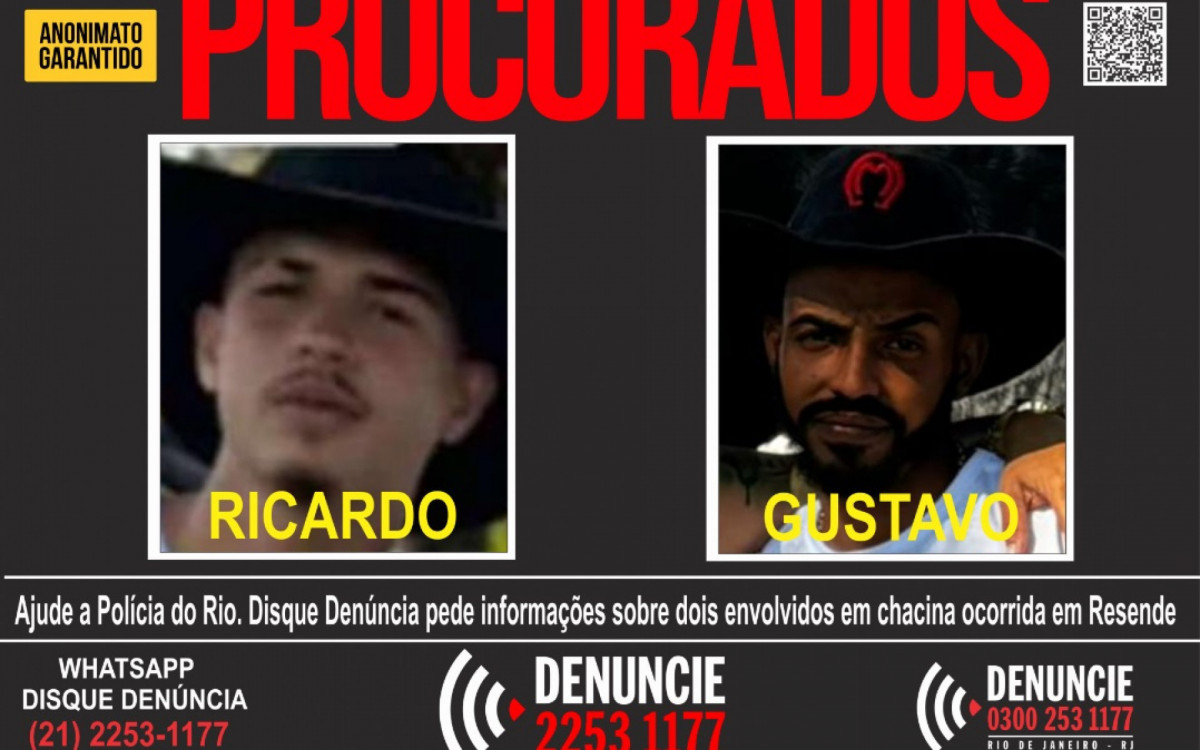 Disque Denúncia pede informações sobre dois envolvidos em chacina em Resende