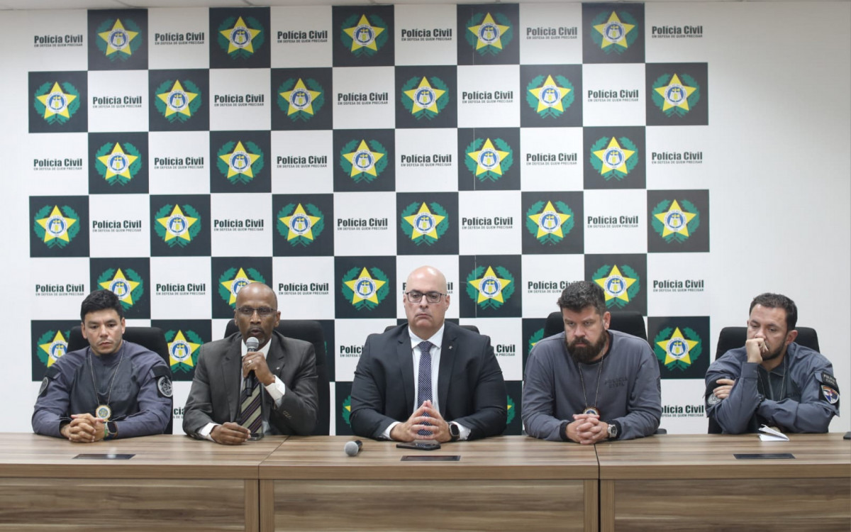 Coletiva de imprensa sobre a operação contra quadrilha de roubos de veículos