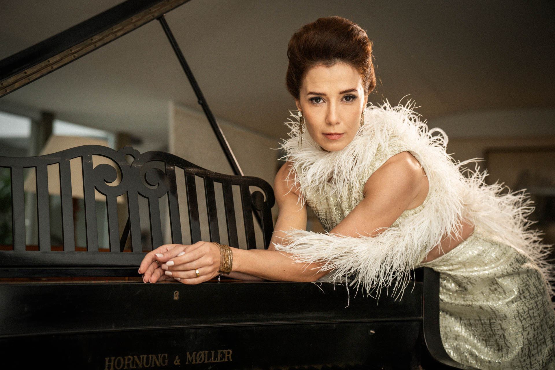 Marjorie Estiano como caracterizada como Ângela Diniz na minissérie 'Ângela Diniz: O Crime da Praia dos Ossos' - Laura Campanella / Divulgação 