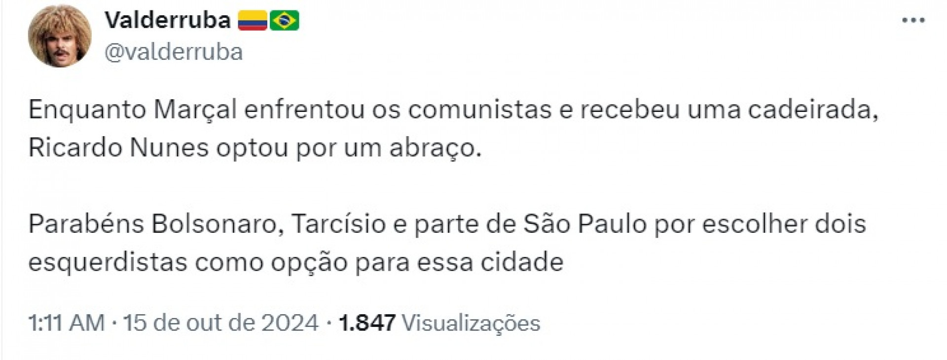 Há quem critique os dois políticos e não tenha aprovado o abraço de Boulos - Reprodução/Twitter