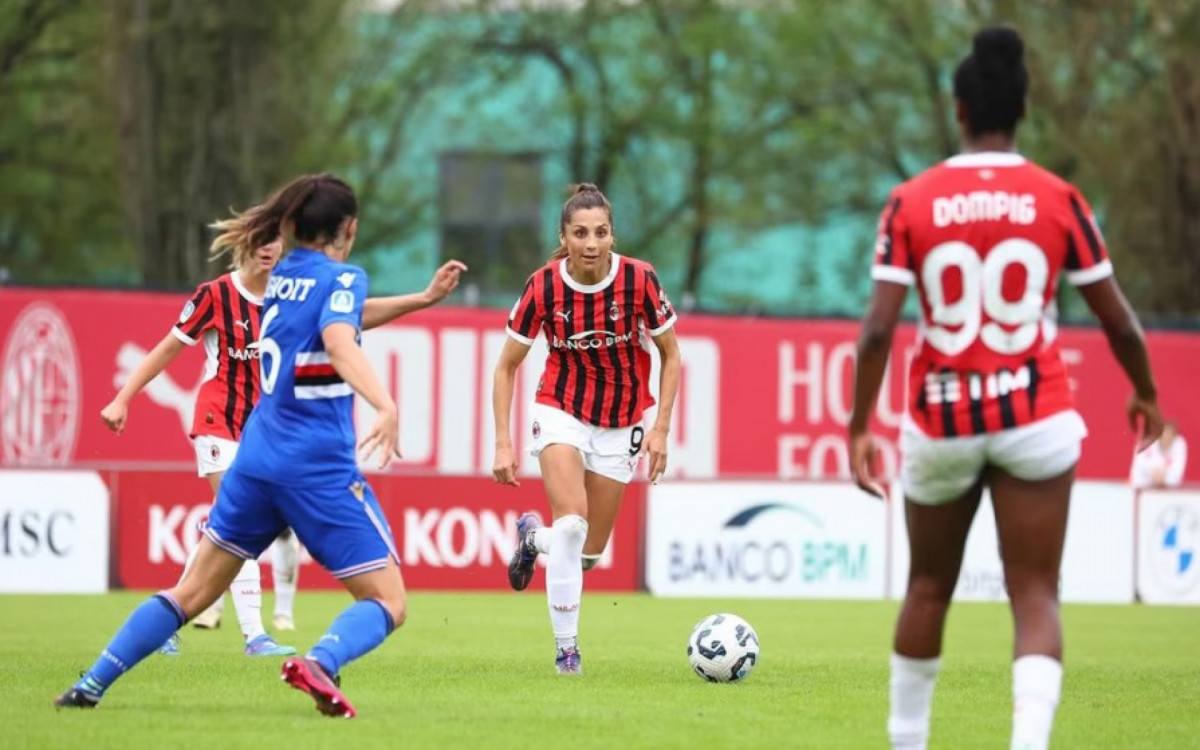 Nadia Nadim em ação pelo Milan