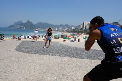 Estúdio a céu aberto no Arpoador