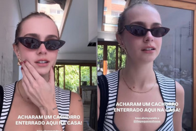 Isabella Scherer encontra animal enterrado em obra de nova mansão