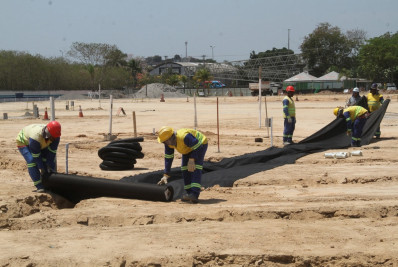 Quadras esportivas começam a tomar forma no Parque RJ