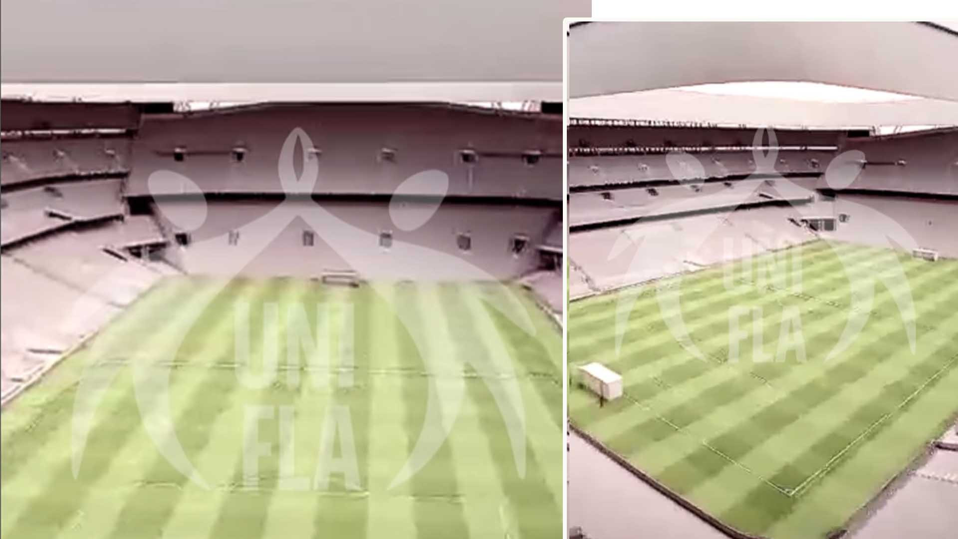 Imagem do interior do est&aacute;dio do Flamengo segundo chapa UniFla - Foto: Divulga&ccedil;&atilde;o redes sociais UniFla