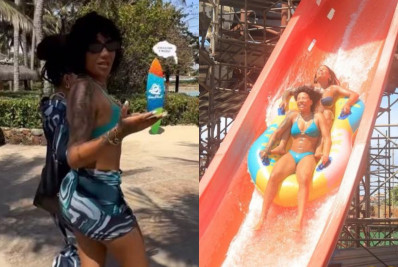 Ludmilla fecha parque aquático no Ceará para curtir com a família