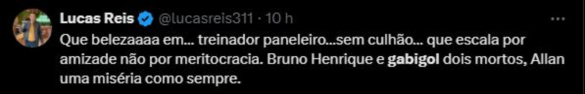Filipe Lu&iacute;s conhece primeira derrota como treinador do Flamengo - Reprodu&ccedil;&atilde;o X / Twitter