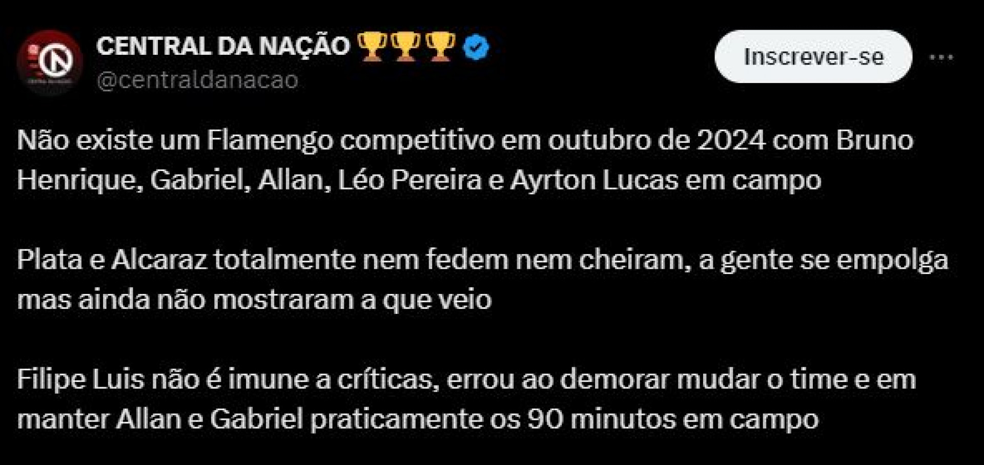 Filipe Luís conhece primeira derrota como treinador do Flamengo - Reprodução X / Twitter