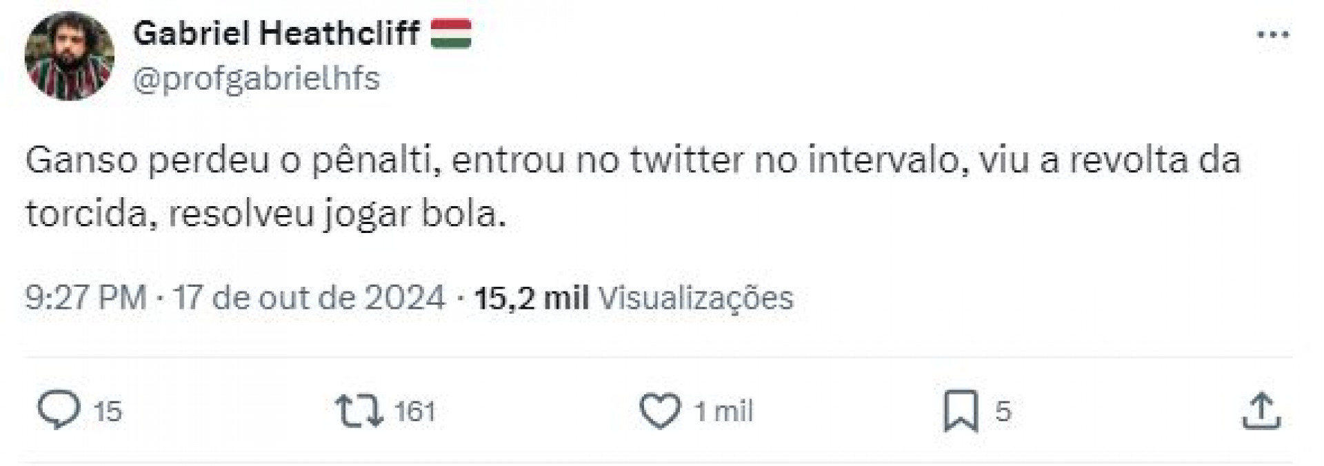 Ganso perdeu pênalti antes do intervalo, mas se redimiu com ótimos passes na segunda etapa - Reprodução / X