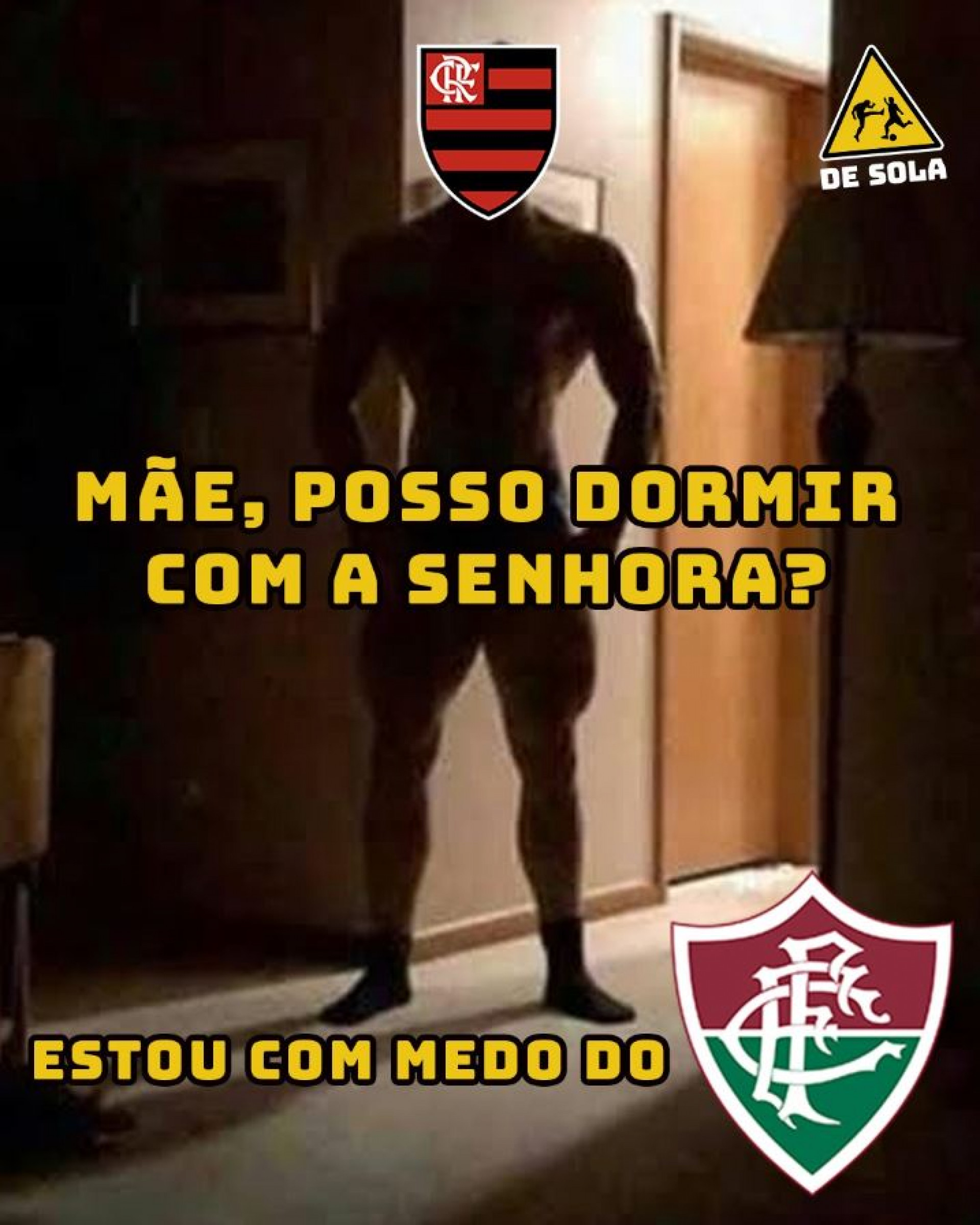 Flamengo ficou com medo do Fluminense, segundo brincadeira da página 'De Sola' - Reprodução / Instagram