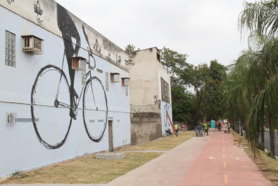 Novo painel do Cidade Ilustrada começa a ser feito no Centro 