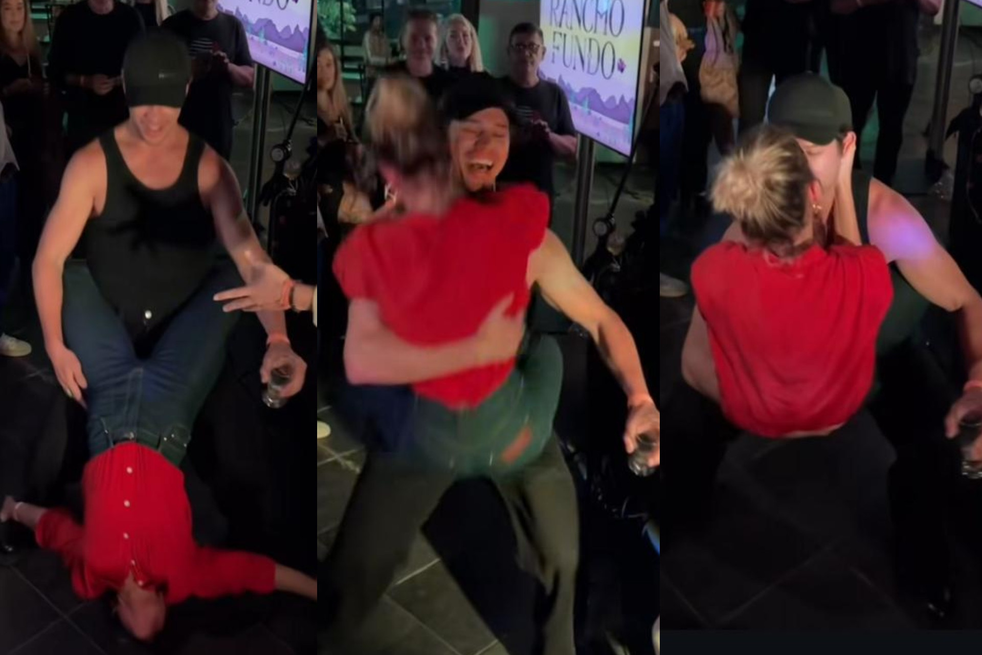 José Loreto e Luisa Arraes ficam empolgam e se beijam em festa de encerramento de 'No Rancho Fundo'
 - Reprodução / Instagram 