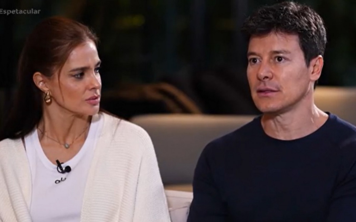 Vera Viel e Rodrigo Faro durante entrevista ao 'Domingo Espetacular' - Reprodução de vídeo