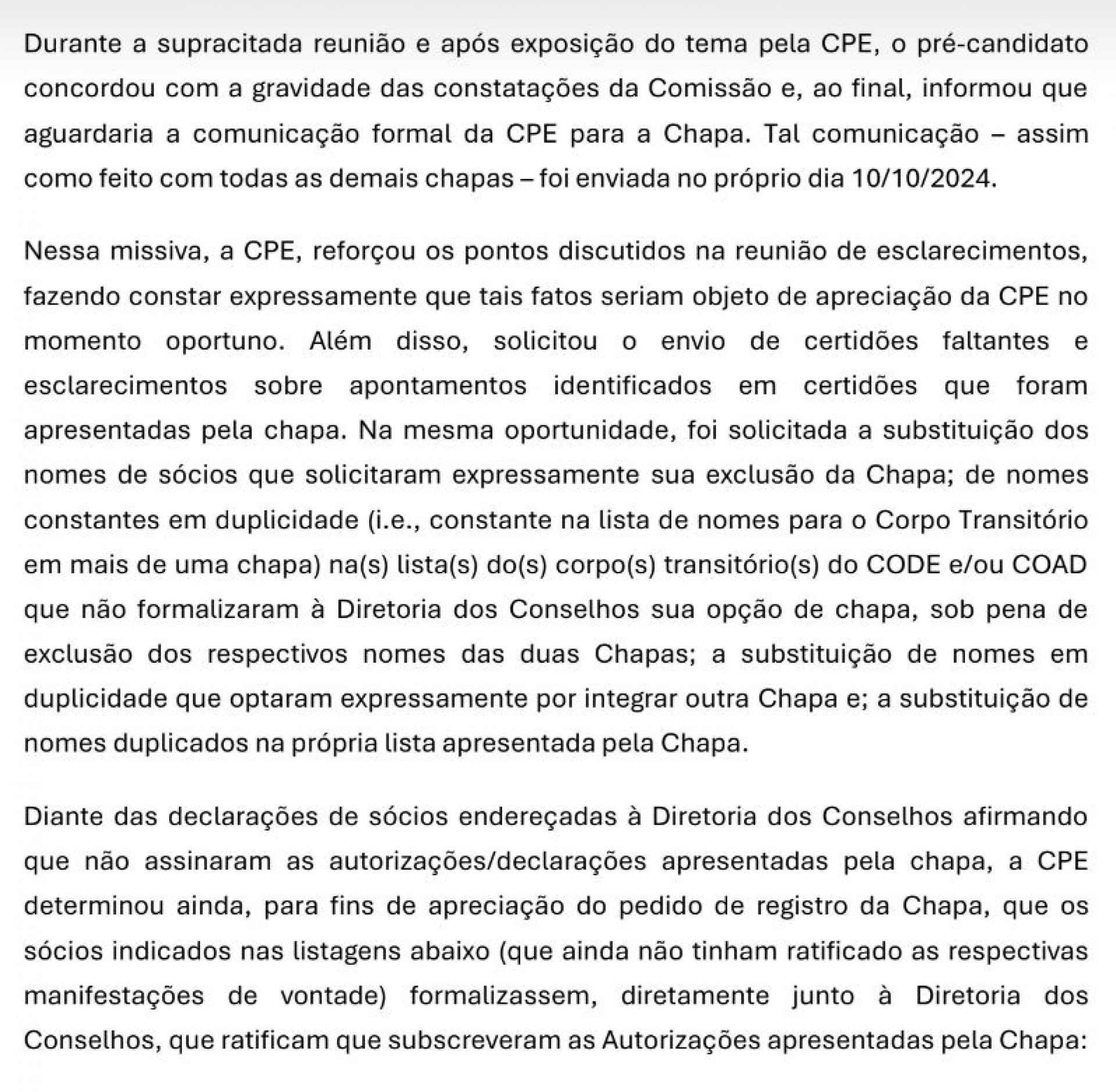 Parecer chapa Wallim Vasconcelos - Imagem: Canal do Youtube Resenha Rubro Negra