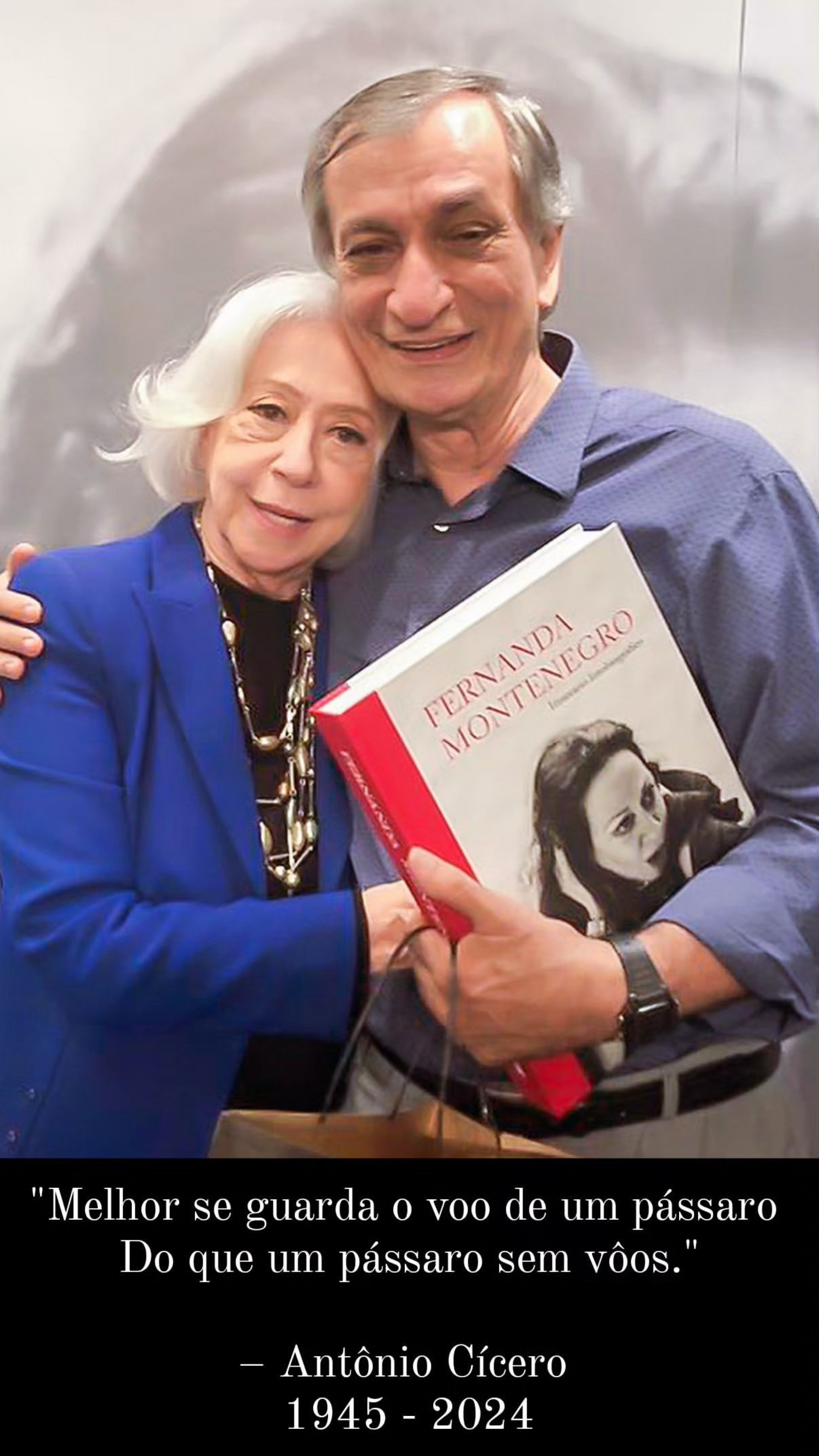 Fernanda Montenegro e Antonio Cicero - Reprodução do Intagram