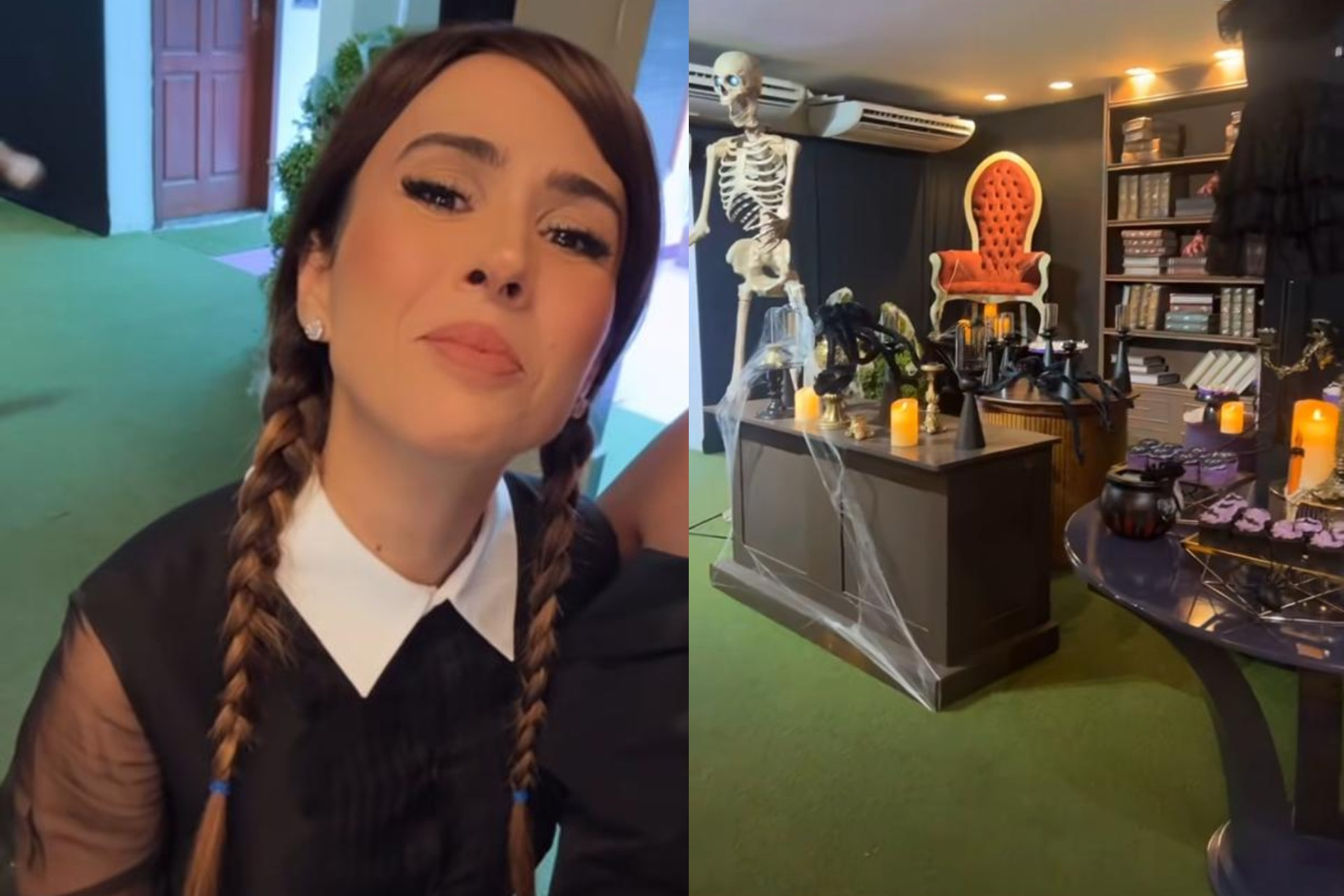 Tatá Werneck se vestiu de Wandinha para festão de aniversário da filha - Reprodução/Instagram