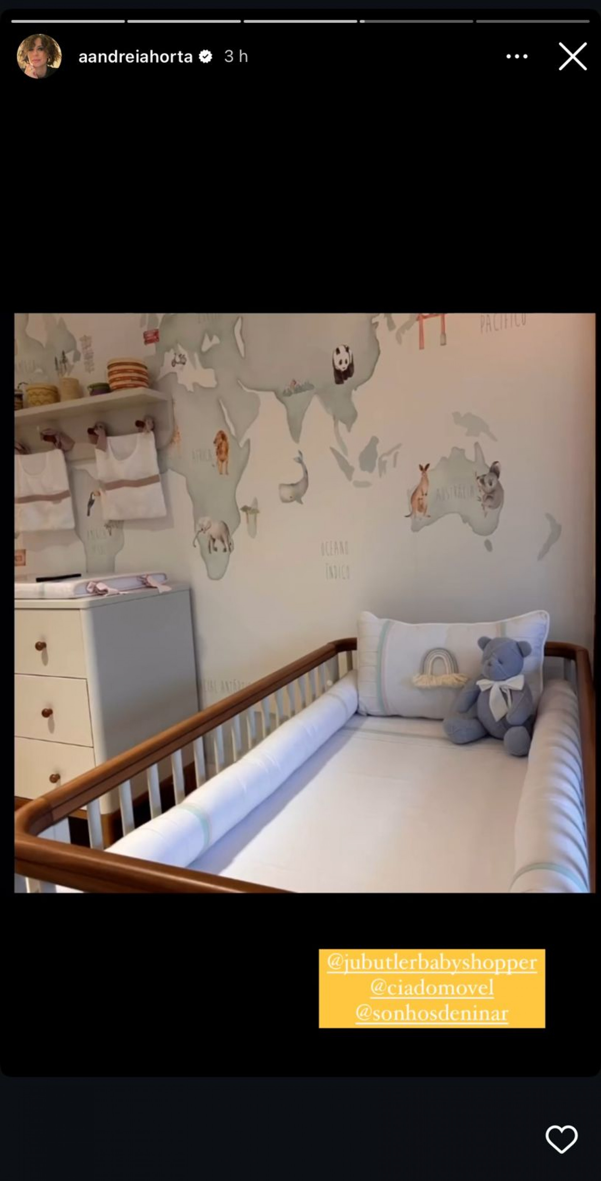 Andréia Horta via stories - Reprodução Instagram