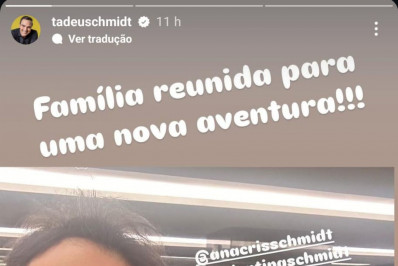Tadeu Schmidt curte espetáculo com a mulher e as duas filhas: 'Família reunida'