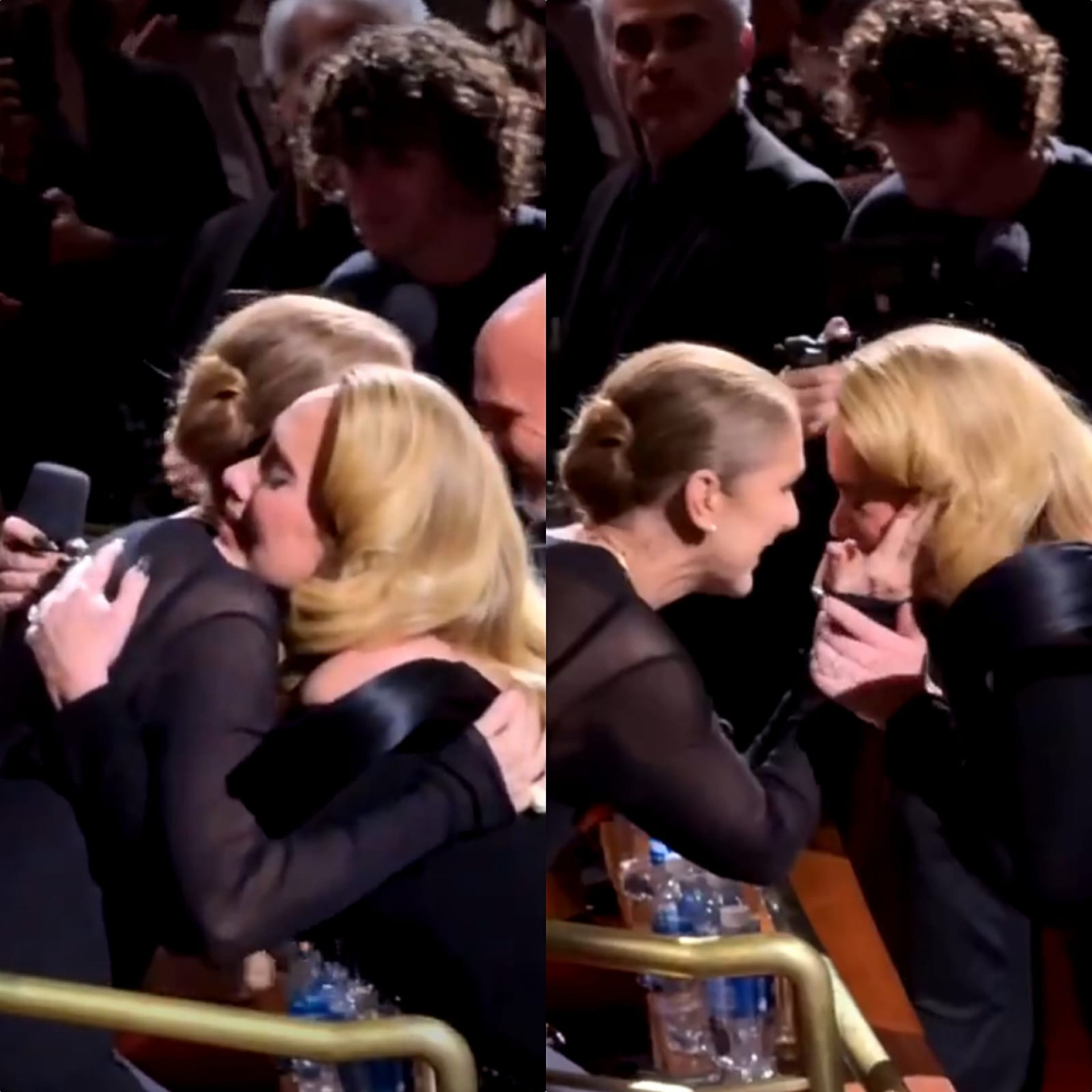 Adele cai no choro ao ver Céline Dion na plateia de seu show - Reprodução de vídeo / X