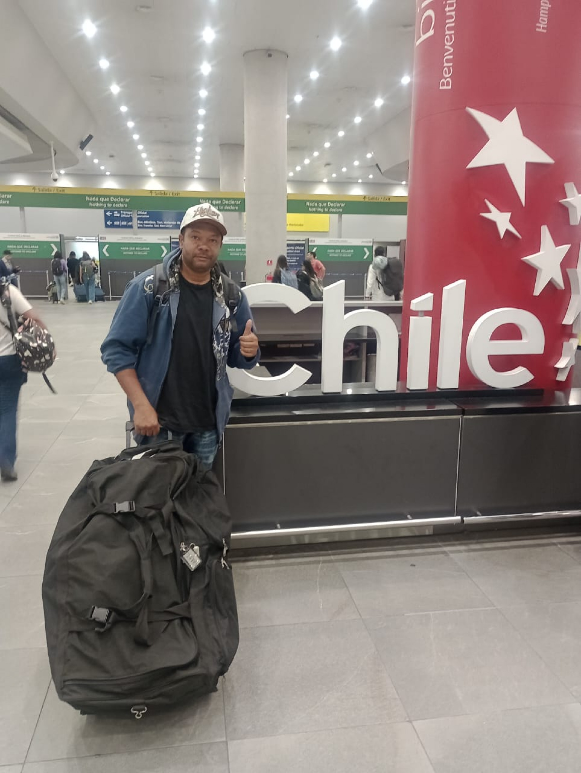 Jorge Tyson na chegada ao Chile