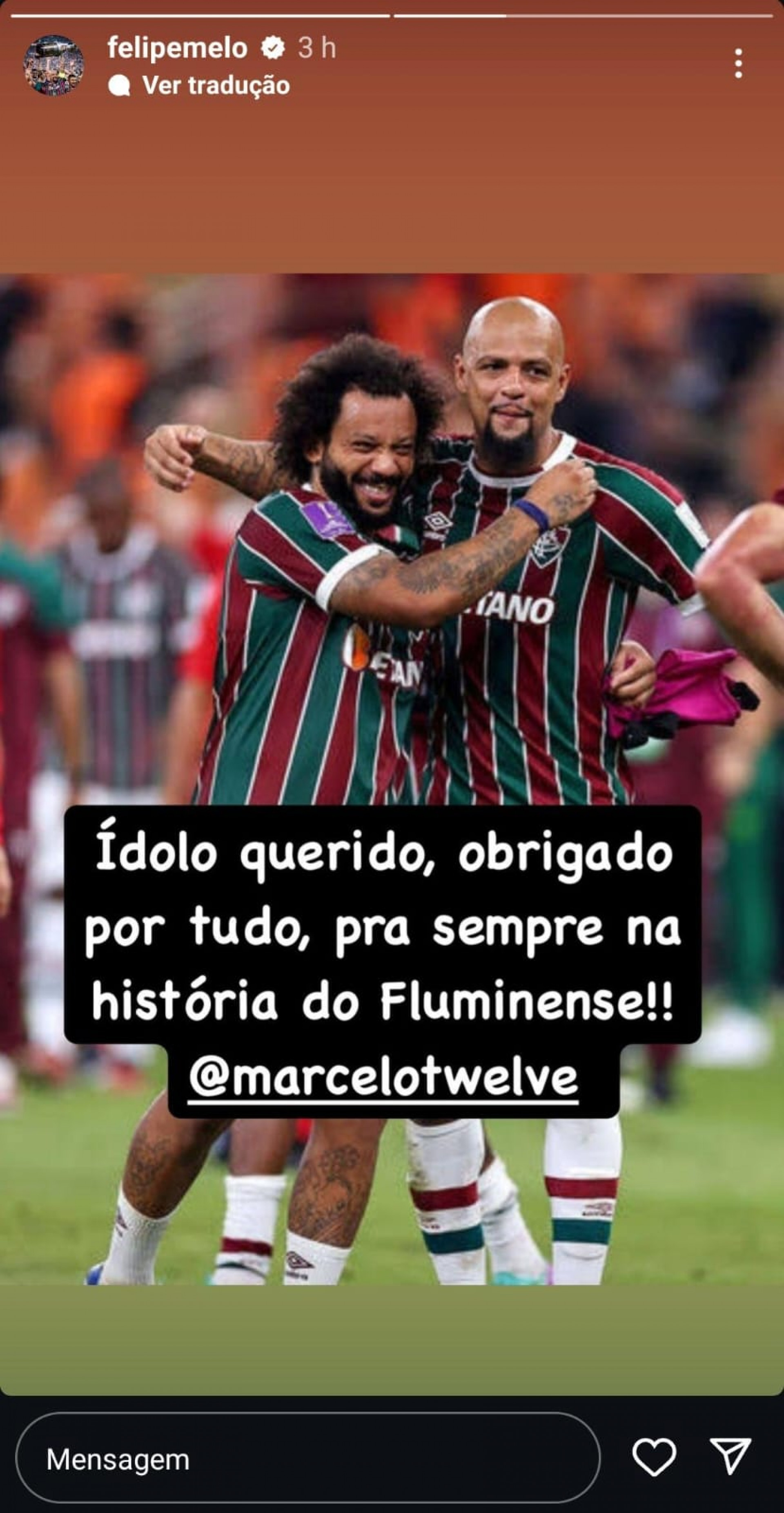 Publica&ccedil;&atilde;o de Felipe Melo nas redes sociais - Reprodu&ccedil;&atilde;o / Instagram @felipemelo