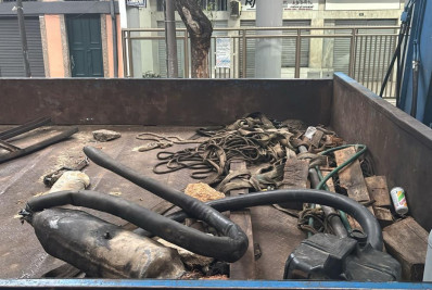 Trio é preso em flagrante furtando cabos com caminhão no Centro