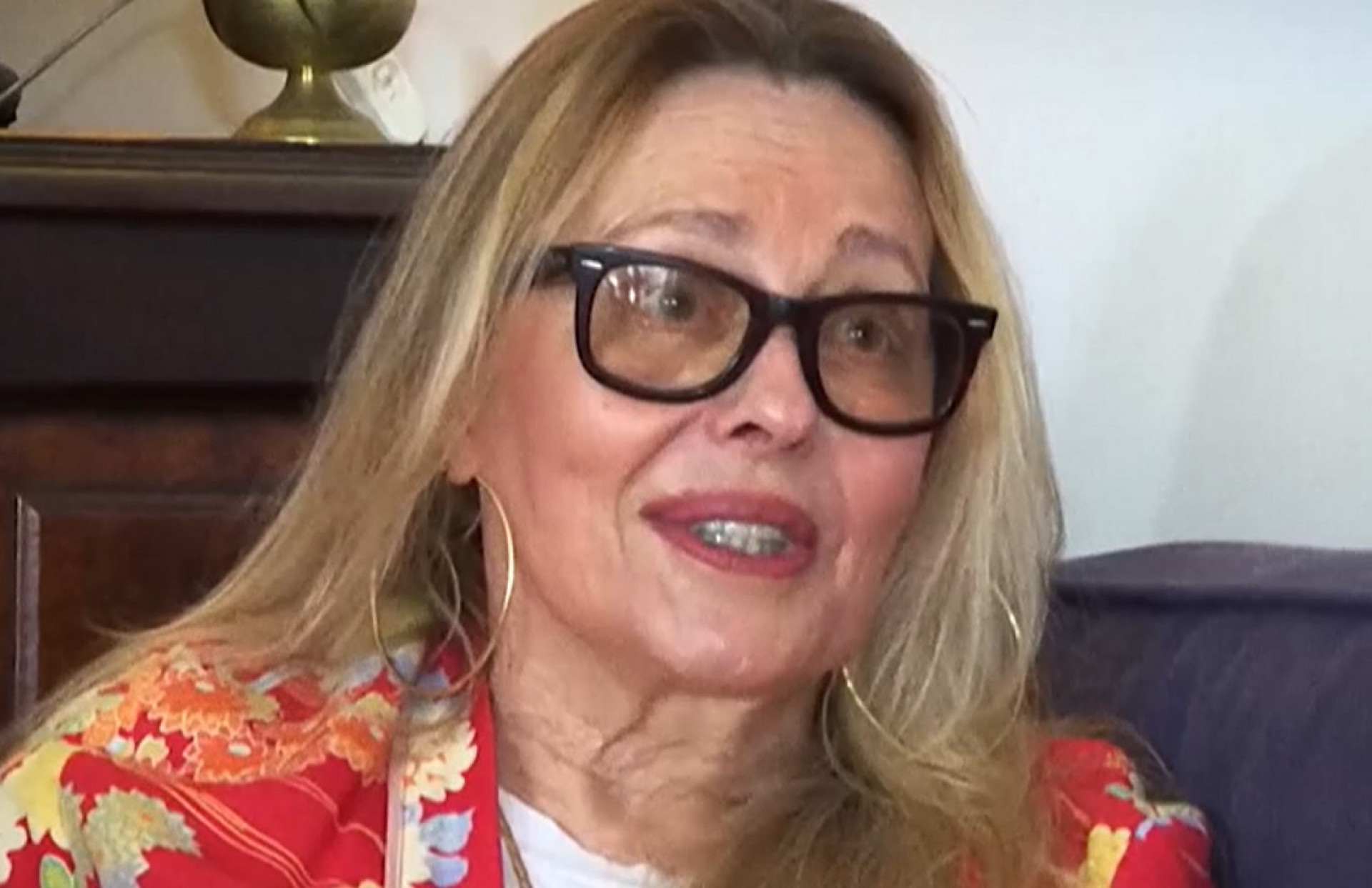 Maria Zilda durante entrevista ao 'Domingo Espetacular' - Reprodução de vídeo / Record