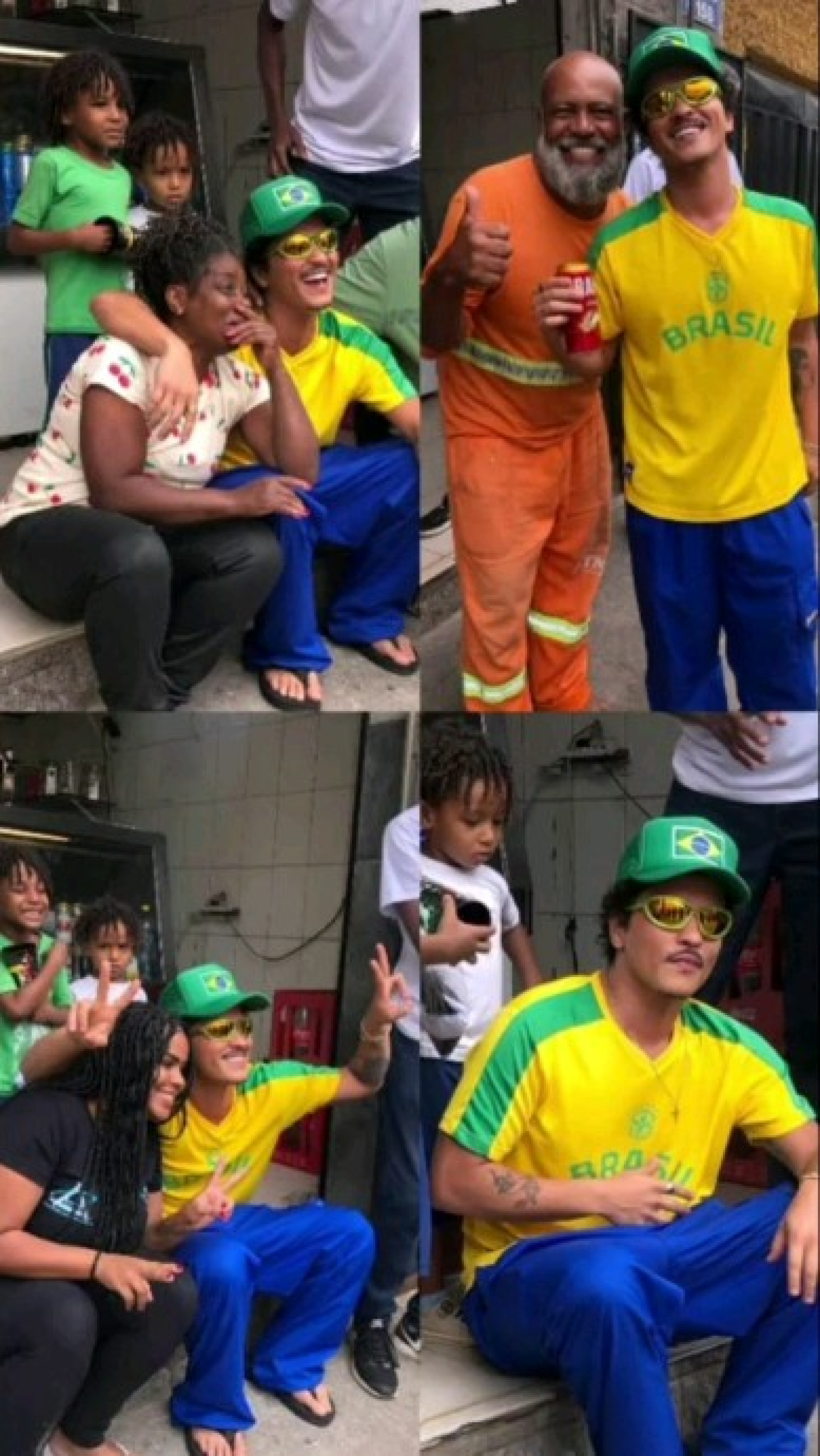 Bruno Mars e fãs de Belo Horizonte antes do último show no Brasil - Reprodução / Instagram 