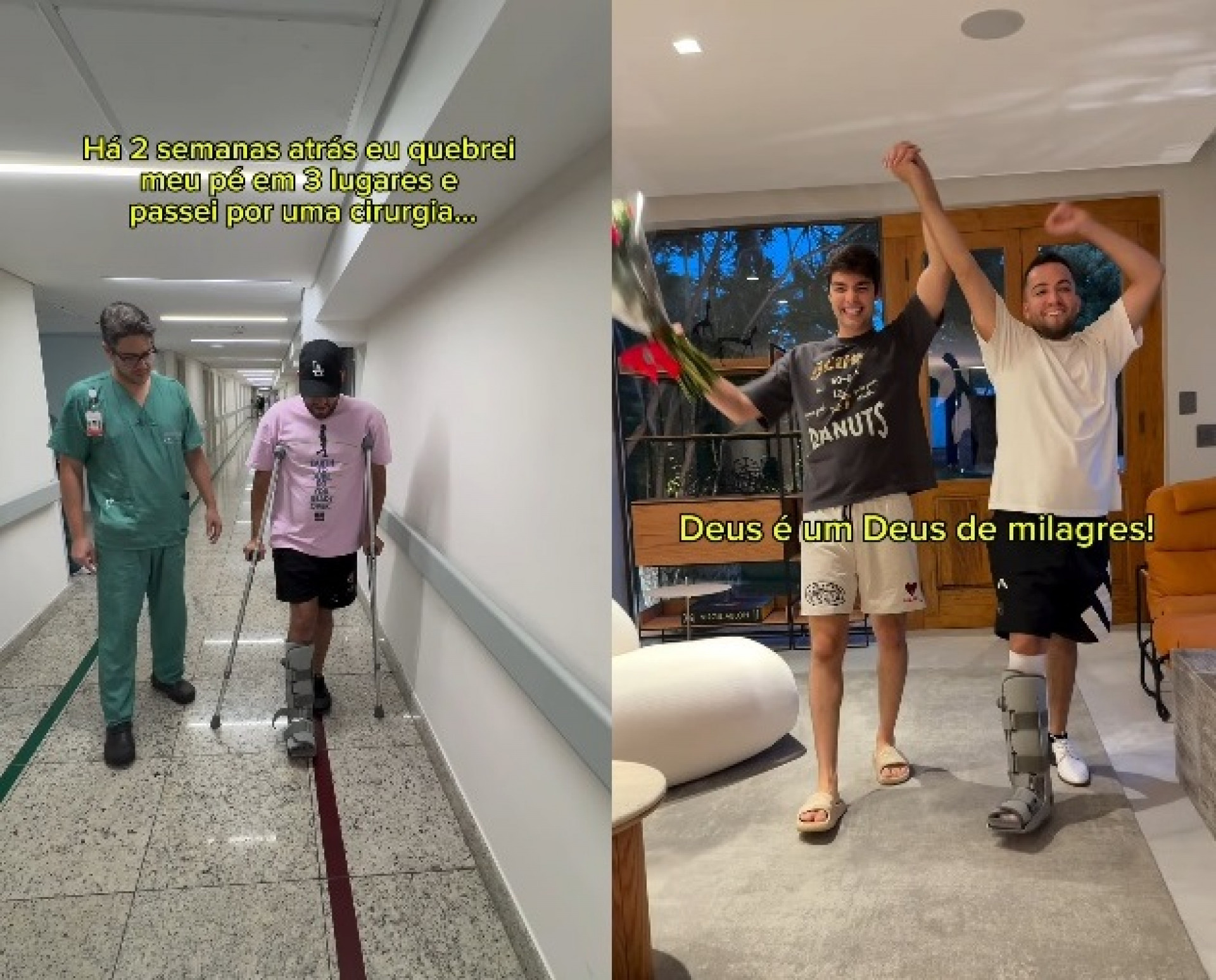 Lucas Rangel comemorou recuperação de fratura no tornozelo - Reprodução de Vídeo/Instagram