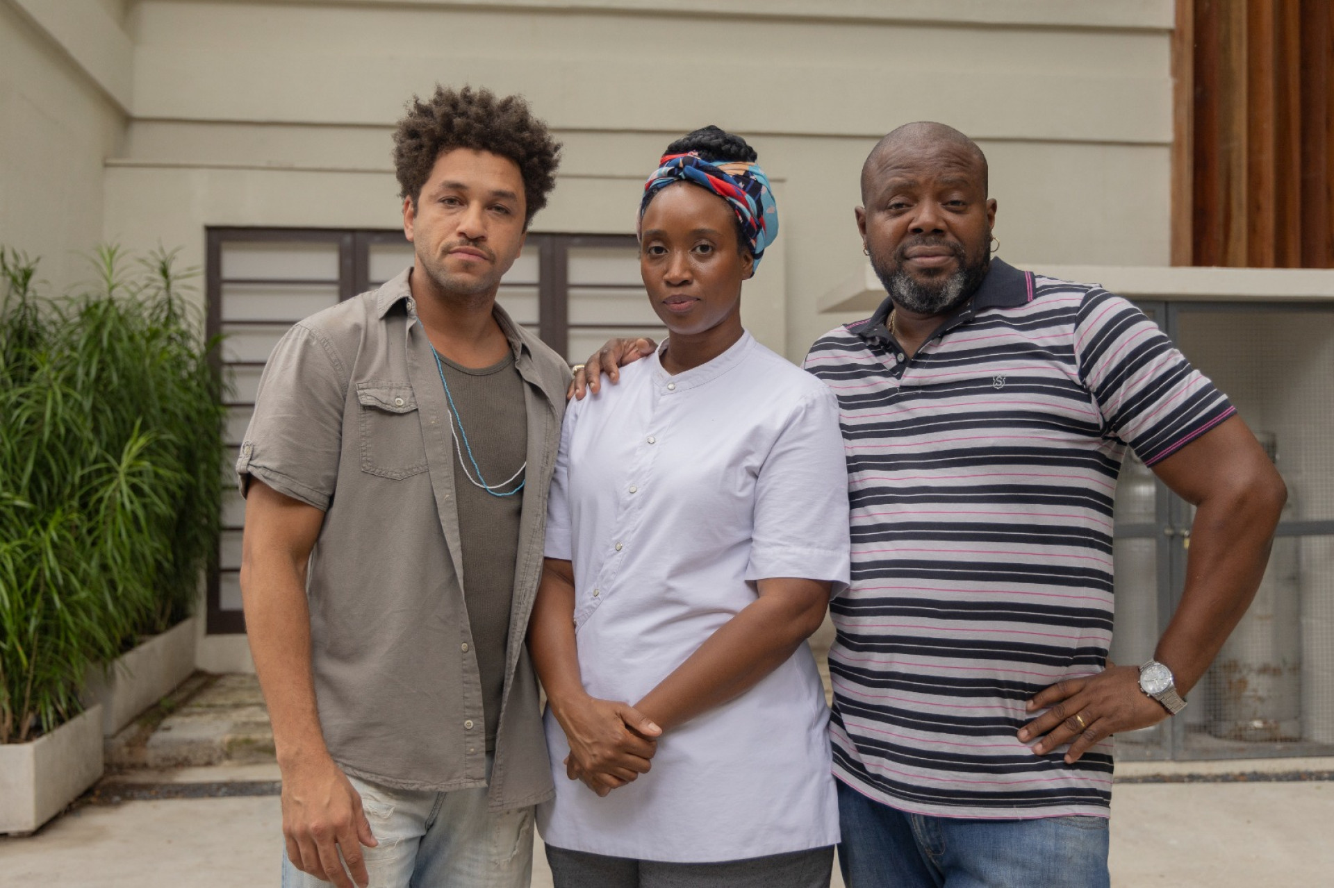 Wagner (Bruno Quixotte), Dhu (Ivy Souza) e Edmilson (Érico Brás) - Globo / Beatriz Damy